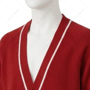 Custom University Sorority Fraternity Varsity Knit <b>Cardigan</b> Oversized Sports Club V-Neck Button Sweater Embroidery Patch Logo - Product Image 4