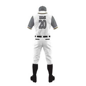 Uniformes de baseball personnalisés pour adultes, unisexes, 100% Polyester, vêtements de sport confortables à col en v de haute qualité, nom et numéro personnalisés - Product Image 2