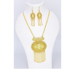 New Wholesale Women's Jewellery Gold Plated Copper Alloy Geometric Necklace Dubai Fashion Design <b>Wedding</b> Arabic Jewellery - Product Image 4