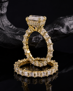 Women's 925 sterling silver Radiant Cut Diamond Engagement Ring Set Channel Setting Luxury Geometric Style GIA Certified <b>tester</b> - Product Image 2