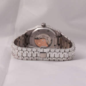 Reloj de Diamantes de Acero Inoxidable Hecho a Mano con Diamantes Cultivados en Laboratorio con Corte Brillante Redondo y Claridad VVS para Hombre - Product Image 3