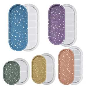 Decorative <b>Epoxy</b> Resin Serving Storage Tea <b>Coffee</b> Tray Vanity Organizer Chic Jewelry Display Dish for Bathroom Bedroom Decor - Product Image 6