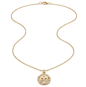 Collar Minimalista con Disco de Diamantes, Delicado Collar de Oro Sólido de 10K/14K con Diamantes, Elegante Joyería Fina, Colgante para Propuesta de Matrimonio - Product Image 2