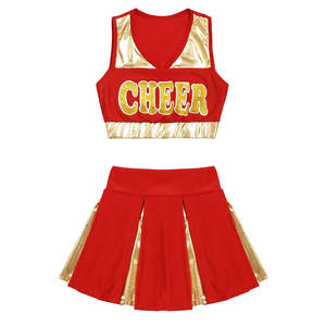 Uniformes de cheerleading pour filles, imprimés, respirants, 100% polyester, personnalisés, colorés, ajustés au corps - Product Image 2