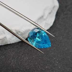 Piedra Preciosa de Aguamarina en Forma de Pera, Facetada, Corte Lágrima Natural, Piedra Suelta de Aguamarina, Varios Tamaños, Joyería - Product Image 5