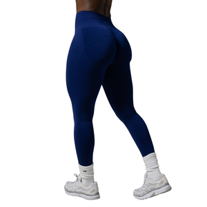 Leggings Deportivos de Cintura Alta para Mujer, Color Azul Rey, Sin Costuras, Compresión, para Gimnasio, Yoga, Ejercicio, Correr, Resistentes a las Sentadillas, Elásticos - Product Image 2