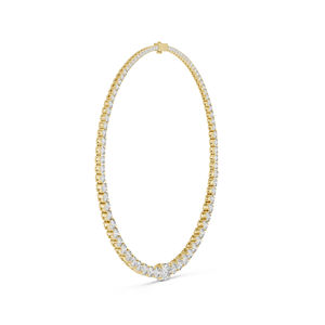 สร้อยคอทองคำ 14K สีโรสโกลด์ ประดับเพชรทรงรี/ทรงกลม เพาะเลี้ยงในห้องปฏิบัติการ สำหรับผู้หญิง สวมใส่ได้ทุกวัน |   เพชรที่เพิ่งเพาะเลี้ยง - Product Image 6