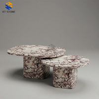 Table basse en marbre blanc de Carrare, table basse de luxe avec plateau en pierre pour villa, hôtel, maison, salon, décoration, table en marbre