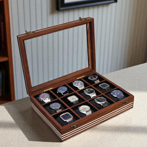 Caja de Madera para Relojes con Acabado Premium, Estuche de Exhibición de Madera para Relojes con Forro Suave de AYAANS - Product Image 6