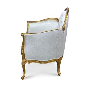 Fauteuil de salon classique de luxe, fabriqué à la main en France, en bois de mahogany massif, rembourré, pour la maison, le bureau et la chambre à coucher - Product Image 3