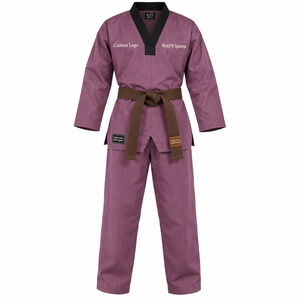 Uniforme de Taekwondo para Adultos, Cuello en V, Corte Holgado, Pantalones con Cinturón, para Prácticas en Academia, Superventas - Product Image 1