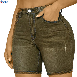 Shorts de Mezclilla Casuales de Verano para Mujer, de Alta Calidad, Cómodos, Color Personalizado, Transpirables, con Bolsillos con Botones, Estilo Vintage, Marca BOBBIN INDUSTRIES - Product Image 3