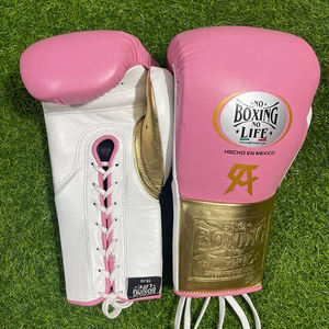 ถุงมือชกมวยแบบผูกเชือก Professional No Boxing No Life หนังวัวแท้ บุหนา 4 ชั้น ระบายอากาศได้ดี ซึมซับความชื้น - Product Image 1