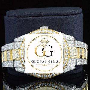 Reloj de Lujo de Primera Calidad, Completamente Cubierto de Diamantes Moissanite, con Correa de Acero Inoxidable, Resistente al Agua, en Venta - Product Image 4