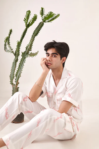 Chemise élégante pour homme à manches courtes, en coton mélangé, imprimée à la main, pour l'été, décontractée, confortable, respirante, idéale pour les voyages - Product Image 2