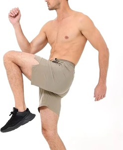 Pantalones Cortos de Forro Polar Personalizados para Hombre con Cintura Ajustable y Bolsillos, Suaves, Transpirables, para Gimnasio y Uso Casual, Diseño Liso - Product Image 5