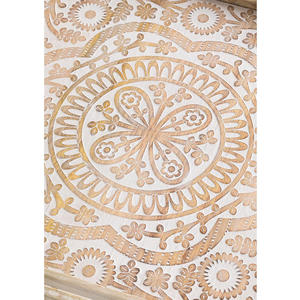 ถาดไม้มะม่วงทรงสี่เหลี่ยมผืนผ้า งานฝีมือพร้อมหูจับ เหมาะสำหรับเสิร์ฟ ตกแต่งบ้าน โต๊ะกาแฟแบบออตโตมัน และใช้สำหรับขายส่ง - Product Image 6