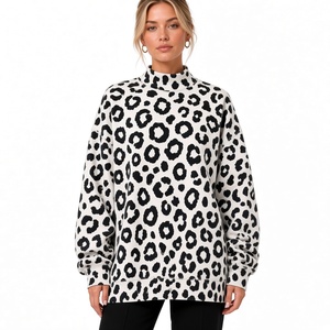 Sudadera de Mujer de Secado Rápido, 100% Algodón, Cuello Alto, Estampado de Camuflaje, Hombros Caídos, Manga Larga, Corte Holgado - Product Image 4