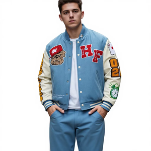 Varsity Jacket Manufacturer,Custom College <b>Sweater</b> Jacket Football Jersey Men,Wholesale Blank Men Baseball Jacket - Product Image 1