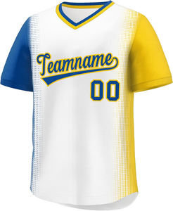 Maillot de baseball personnalisé en polyester sublimé, orange et noir, col en V, manches courtes, anti-transpiration, unisexe, pour équipe adulte, vêtements de sport - Product Image 5