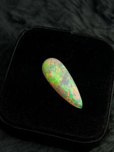 Opale d'Éthiopie naturelle, cabochon taille poire, opale de feu multicolore, pierre précieuse lâche chatoyante, sans traitement, pour la joaillerie - Product Image 1