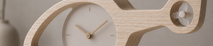 Minimalist Wooden Helicopter Desk <b>Clock</b> With Quartz Movement Silent Needle Display Geometric Design - Product Image 3