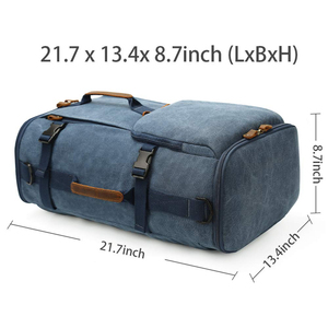 Leather Backpack Convertible <b>Bag</b> 21.7x13.4x8.7inch Waterproof Zipper Closure Unisex Soft Handle Minimalist Style - Product Image 5