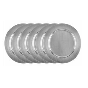 Decoración de la cocina del hogar Placa de cargador de acero inoxidable con vidrio coloreado para servir platos de cena Regalo para mesa de comedor - Product Image 4