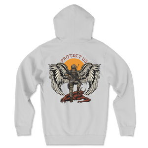 Manufacturer Customized <b>Back</b> Logo Dtg Printing Modern Saint Mike Hoodie Graphic White Camouflage Hooded Sweatshirt - Product Image 6