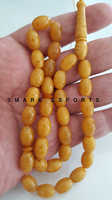 Perles de prière islamiques Tasbih Misbah Subha en résine ambrée mate 33 chapelet musulman ovale Dhikr Zikr Tasbeeh pour cadeau de méditation Namaz