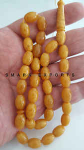 Resina ámbar mate Tasbih Misbah Subha cuentas de oración islámica 33 Oval Dhikr Zikr Tasbeeh Rosario musulmán para regalo de meditación Namaz - Product Image 5