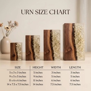 Dried Flower Resin American Eco-Friendly Cremation Urn Personalized Floral Wooden Memorial <b>for</b> Human Pet Baby <b>Ashes</b> Sympathy - Product Image 2