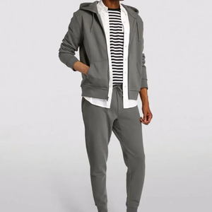 Sweat à capuche zippé noir oversize respirant pour homme, style vintage streetwear, en molleton de coton, fermeture éclair intégrale, hiver, mode Y2K Hip Hop, vente en gros - Product Image 3