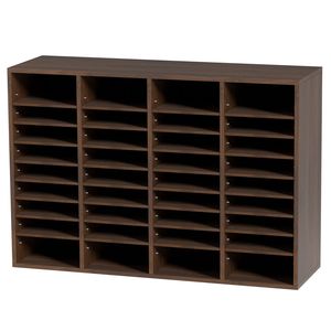 Organizzatore per Documenti in Legno Regolabile con 36 Scomparti, Portaoggetti da Ufficio 39,3x12x26,8 Pollici per Uso su Scrivania - Product Image 1