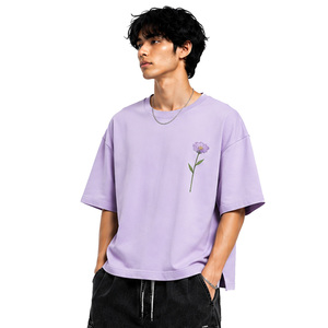 เสื้อยืดทรงบ็อกซี่ผู้ชายขายส่ง ผ้าคอตตอนพรีเมียมเนื้อหนา ทรงหลวม แขนสั้น รับทำโลโก้ตามสั่ง OEM ODM เสื้อผ้าแบรนด์ส่วนตัวสำหรับผู้ชาย - Product Image 1