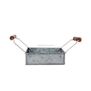 Plateau de rangement galvanisé pour serviettes Serviettes métalliques rustiques Panier de présentation pour mouchoirs Prix bon marché - Product Image 2