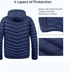 Fully Customized <b>Men's</b> Waterproof <b>Canvas</b> Puffer <b>Jackets</b> Polyester Wadding Filled Winter DDP Shipping - Product Image 5