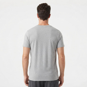 Custom Printing Men's Cotton V Neck T Shirt Heavyweight Regular Size Breathable Plain Tee Soft Casual <b>Clothing</b> - Product Image 2