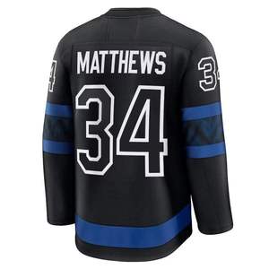 Maillot de hockey sur glace des Maple Leafs de Toronto pour homme INDEX, noir, manches longues, col en V, sublimé, coupe classique, vêtements de sport pour adultes - Product Image 5