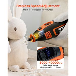 Kit Utensile Rotante da 51 Pezzi, Mini Incisore Elettrico 200W con Cavo, 8000-40000 RPM, Mandrino Universale Multiuso per Fai-da-te - Product Image 2