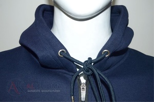 Mens <b>Navy</b> Blue Casual Hoodie 350gsm COTTON FLEECE Full Zip Regular Fit Front Pocket Custom Logo Sweatshirt Breathable Winter - Product Image 3