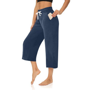 Pantalones Capri para Mujer, Casuales, Holgados, Deportivos, de Pierna Ancha, con Cordón, para Yoga, de Secado Rápido, Estilo Urbano, RRI-WSP-14 - Product Image 2
