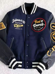 Vestes universitaires de baseball Letterman avec logo personnalisé OEM Vestes universitaires décontractées pour hommes - Product Image 5