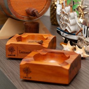 Hexagonal Wooden <b>Ashtray</b> Minimalist Design Solid Wood Desktop Smoke Accessory Home Decoration Crafted for Smoking - Product Image 4