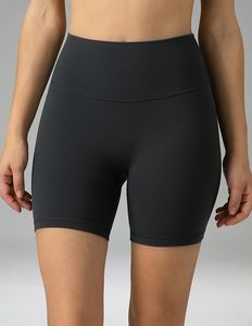 Shorts cyclistes taille haute pour femme en polyester écoresponsable et élasthanne, couleur unie, extensibles, vêtements de sport, tricotés sans couture, couleur personnalisable - Product Image 5