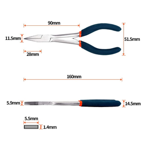 Alicates de punta larga de 7 pulgadas para joyería, de acero inoxidable de grado quirúrgico, con mangos antideslizantes, para reparación de joyas - Product Image 2