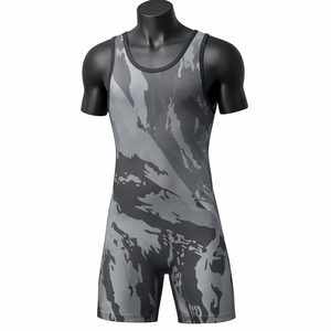 <b>Wrestling</b> <b>Singlet</b> Men Durable Comfortable Sleeveless Spandex/Polyester Slim-Fit Compression Suit Stretch Lightweight Breathable - Product Image 1