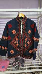 Chaqueta de Algodón con Bordado Floral y Cuello Mandarín, Estilo Chic Prairie de Primavera, Manga Larga - Product Image 6