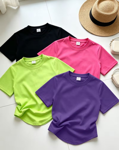 เสื้อยืดผู้หญิงแฟชั่นฤดูร้อนใหม่สุดคุ้ม 100% โพลีเอสเตอร์ พิมพ์ลายเปล่า สามารถสั่งทำโลโก้ได้ เสื้อยืดแขนสั้นแบบยูนิเซ็กซ์ - Product Image 1