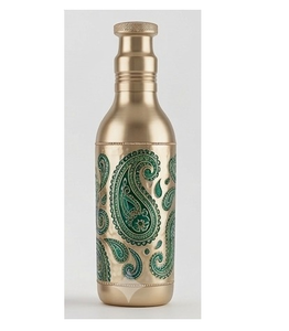 Botella de Agua de Cobre con Diseño de Desierto, Diseño de Pavo Real, 2 Vasos a Juego, Personalizada, Ecológica, Portátil y Reutilizable, Superventas - Product Image 4